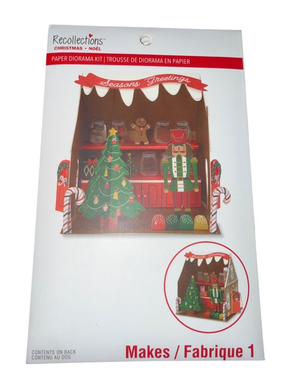 Recollections Christmas Paper Diorama Kit Seasons Greetings Theme 4.7"x4.5"x3.8"